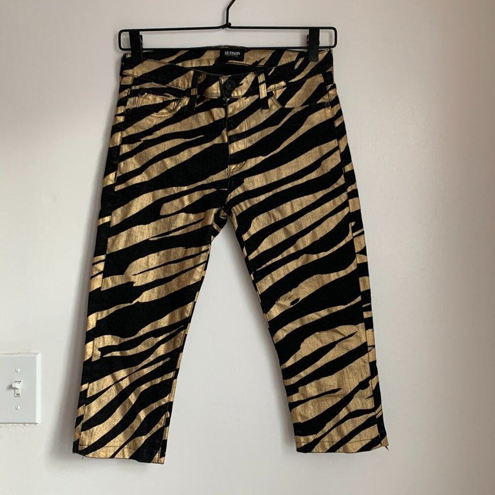 HUDSON - Nico Midrise Super Skinny Crop Zebra